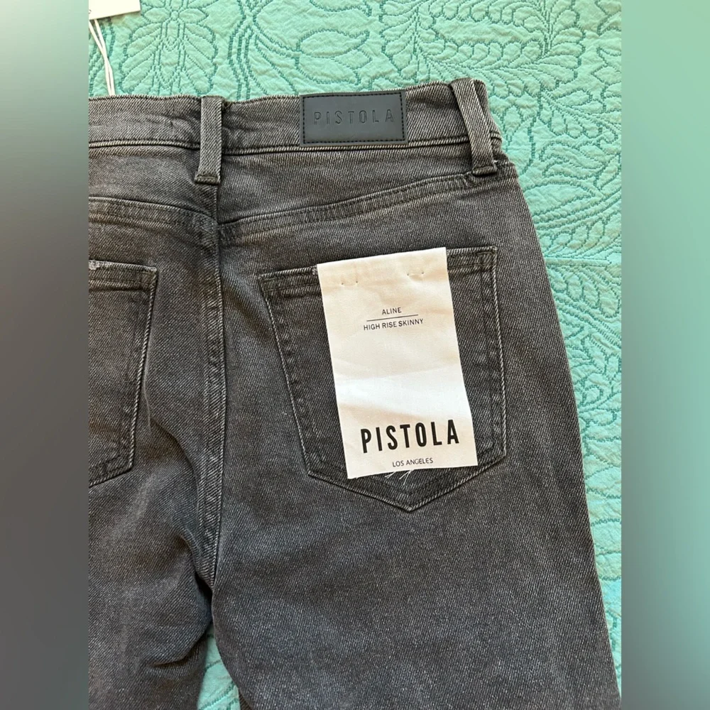 Pistola Mid Rise Gray/Black Jeans A-line Slim - Picture 7 of 12